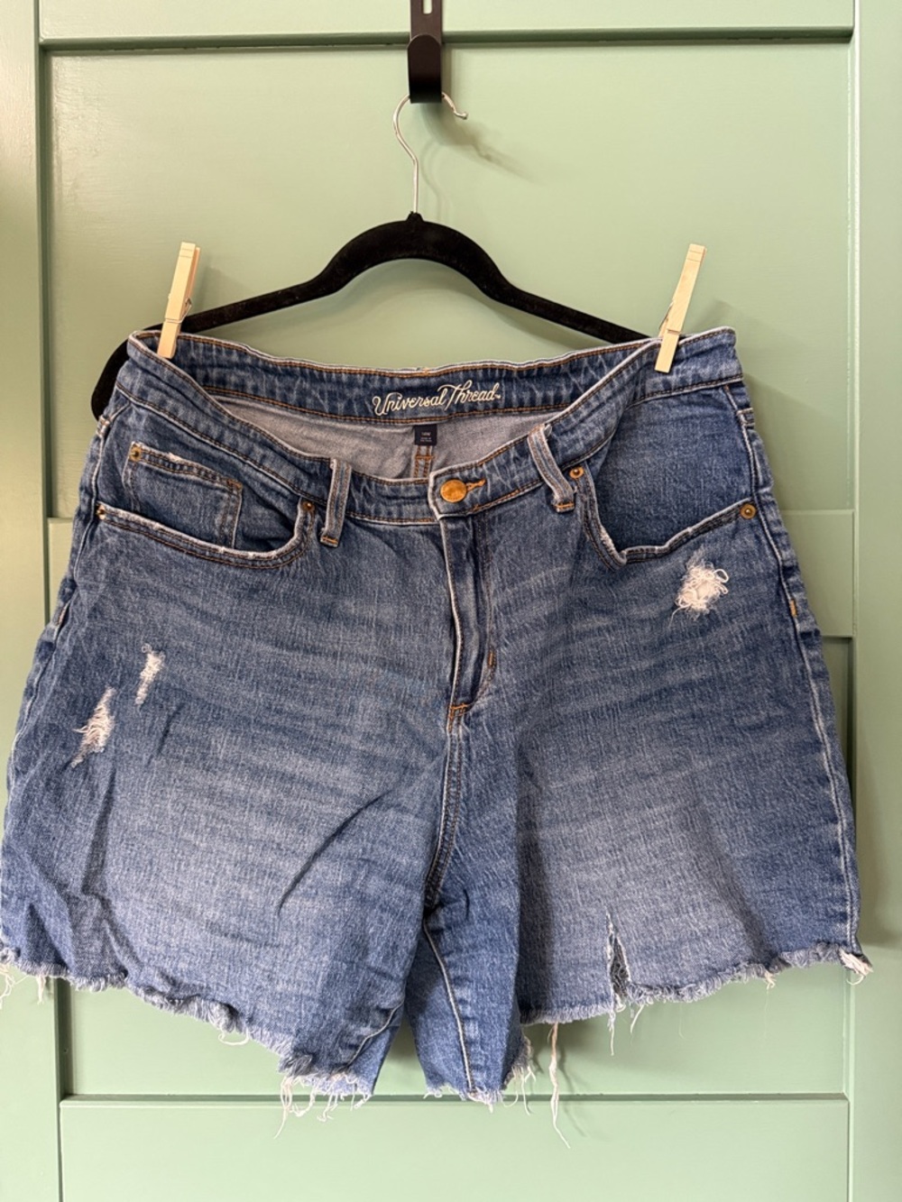 Universal Thread Medium Blue Distressed Denim Cutoff Shorts